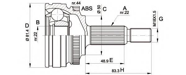 Шарнирный комплект, приводной вал CVJ5266.10 OPEN PARTS