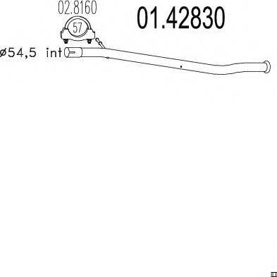 Труба выхлопного газа 01.42830 MTS