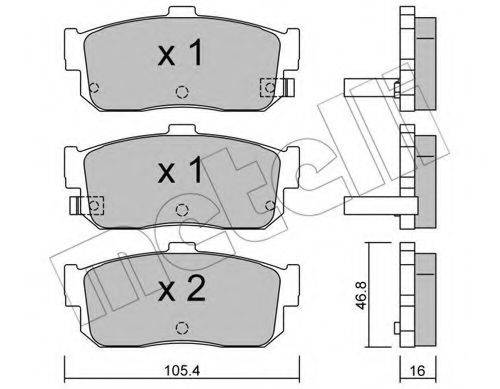 Комплект тормозных колодок, дисковый тормоз 22-0193-1 METELLI
