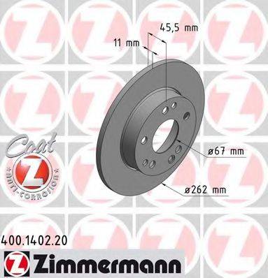 Тормозной диск 400.1402.20 ZIMMERMANN