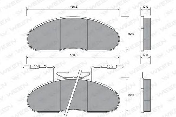 Комплект тормозных колодок, дисковый тормоз 151-1613 WEEN