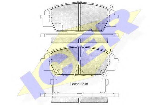 Комплект тормозных колодок, дисковый тормоз 182179 ICER