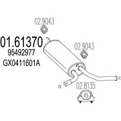 Глушитель выхлопных газов конечный 01.61370 MTS