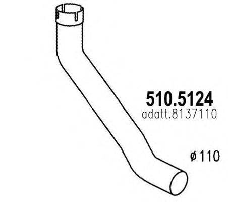 Труба выхлопного газа 510.5124 ASSO