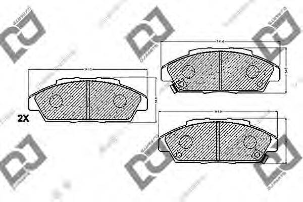 Комплект тормозных колодок, дисковый тормоз BP1219 DJ PARTS