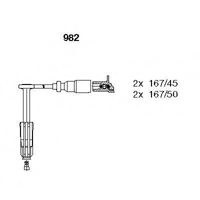 Комплект проводов зажигания 982 BREMI