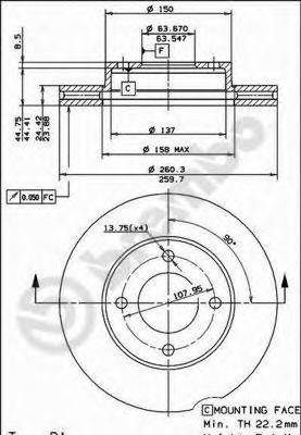 Тормозной диск BS 8016 BRECO