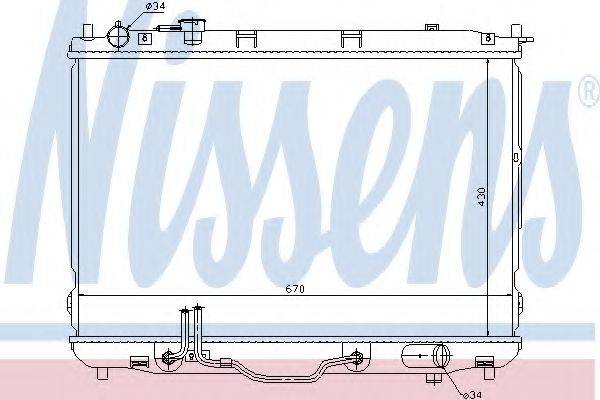 Радиатор, охлаждение двигателя 66634 NISSENS
