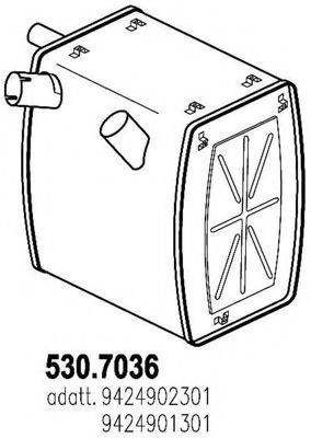 Средний / конечный глушитель ОГ 530.7036 ASSO