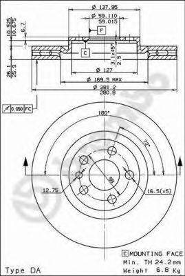 Тормозной диск 09.5180.24 BREMBO