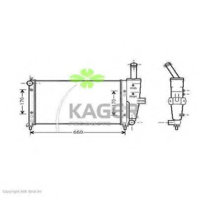 Радиатор, охлаждение двигателя 31-0424 KAGER