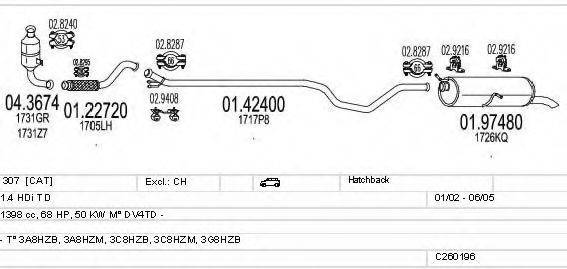 Система выпуска ОГ C260196006095 MTS