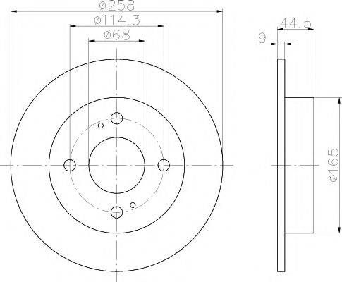 Тормозной диск 8DD 355 105-171 HELLA PAGID