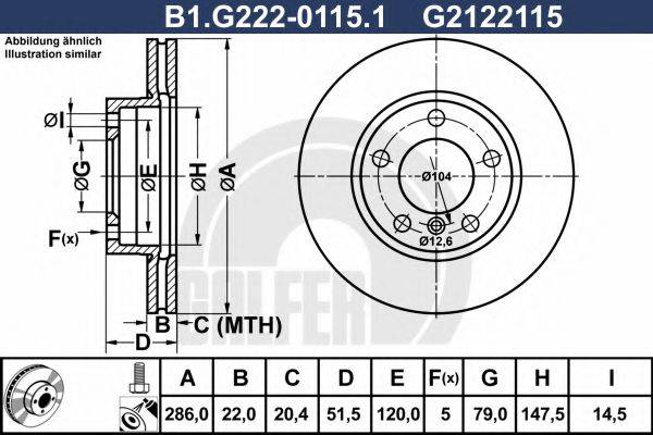 Тормозной диск B1.G222-0115.1 GALFER