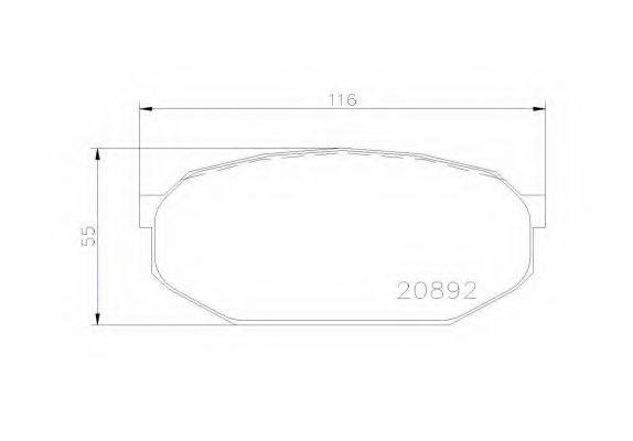 Комплект тормозных колодок, дисковый тормоз P 54 005 BREMBO