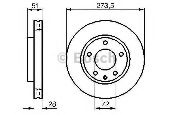 Тормозной диск 0 986 479 016 BOSCH