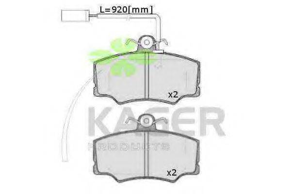 Комплект тормозных колодок, дисковый тормоз 35-0202 KAGER