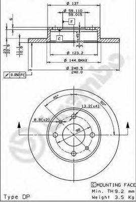 Тормозной диск 08.5085.14 BREMBO