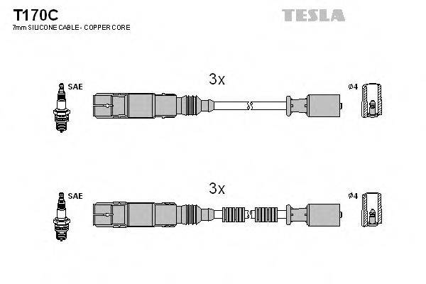 Комплект проводов зажигания T170C TESLA