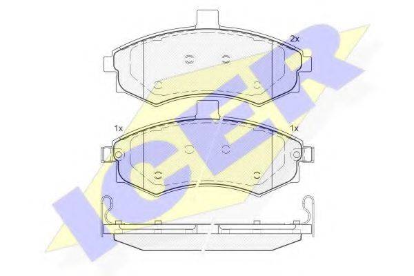 Комплект тормозных колодок, дисковый тормоз 181643 ICER