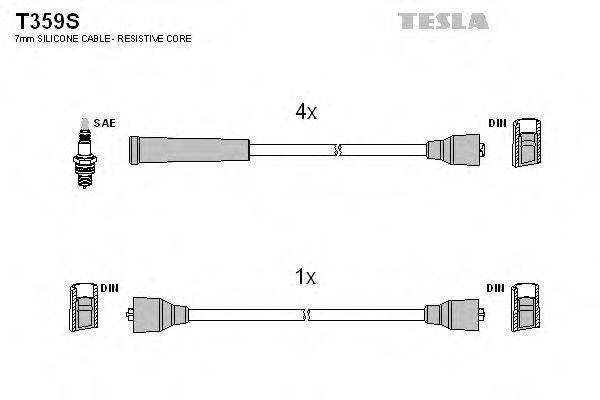 T359S TESLA Комплект проводов зажигания T359S TESLA