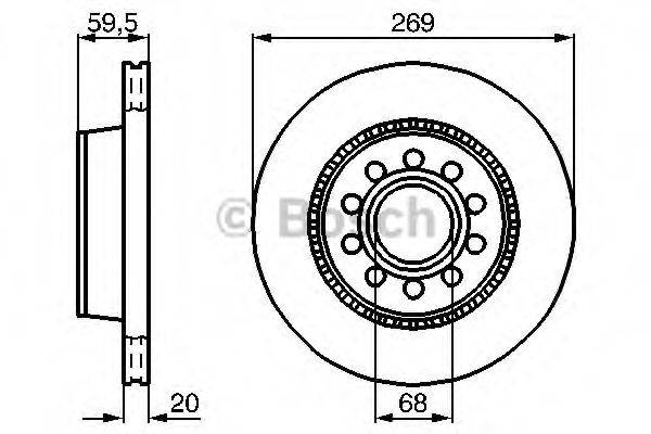 Тормозной диск 0 986 478 614 BOSCH