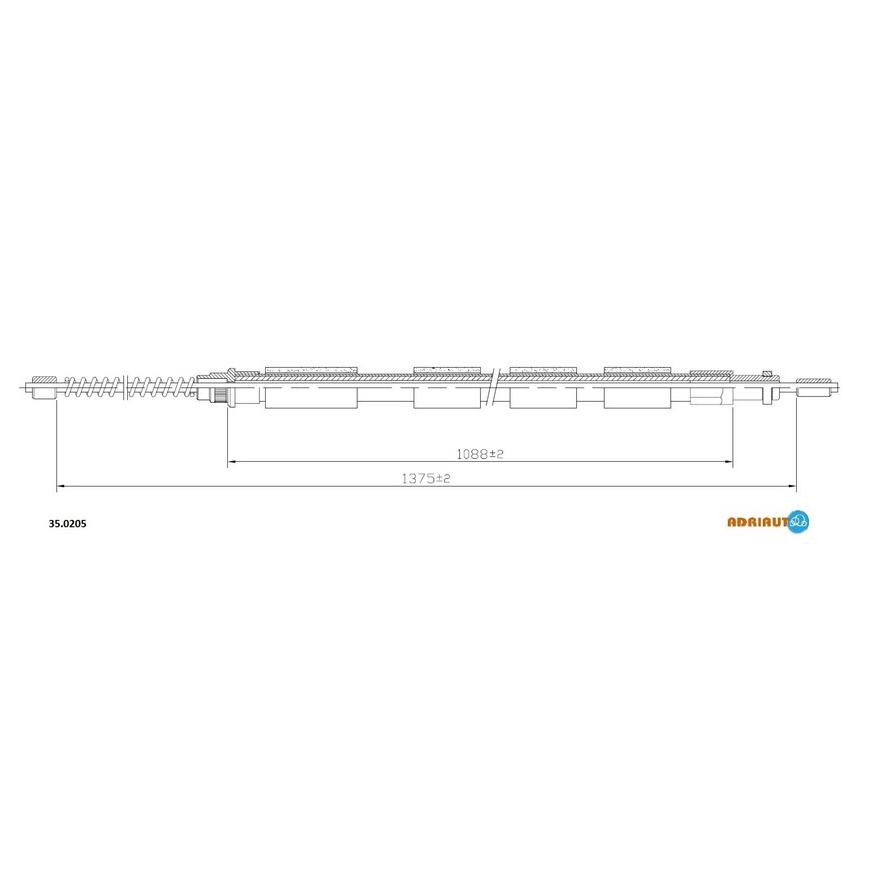 Трос стояночного тормоза задний левый 1410mm/1120mm 35.0205 ADRIAUTO