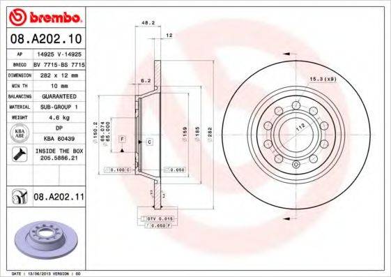 Тормозной диск BS 7715 BRECO