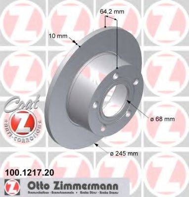 Тормозной диск задний 100.1217.20 ZIMMERMANN