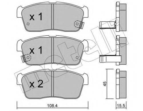 Комплект тормозных колодок, дисковый тормоз 22-0415-0 METELLI