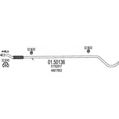 Средний глушитель выхлопных газов 01.50136 MTS
