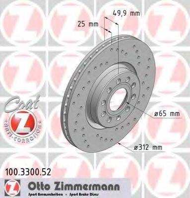 Тормозной диск 100.3300.52 ZIMMERMANN