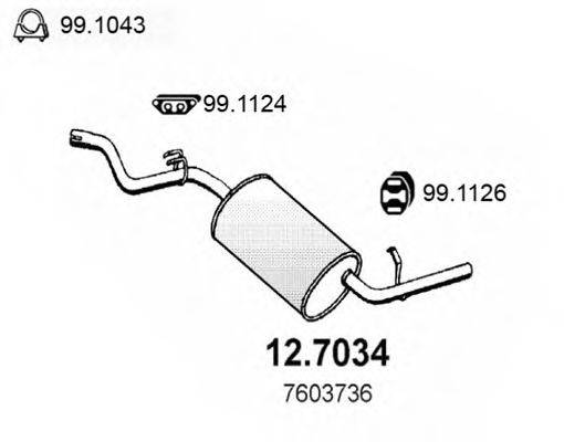 Глушитель выхлопных газов конечный 12.7034 ASSO
