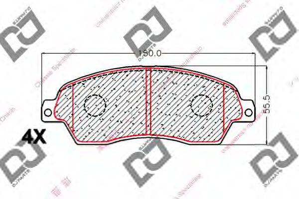 Комплект тормозных колодок BP2044 DJ PARTS