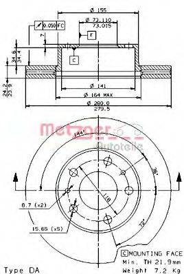 Тормозной диск 30880 LEMFORDER