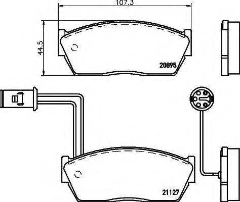 Комплект тормозных колодок, дисковый тормоз 8DB 355 006-311 HELLA