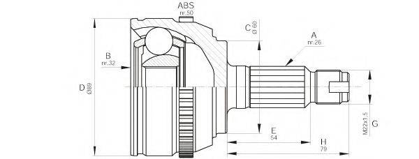 Шарнирный комплект, приводной вал CVJ5512.10 OPEN PARTS