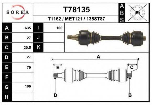 Приводной вал T78135 EAI