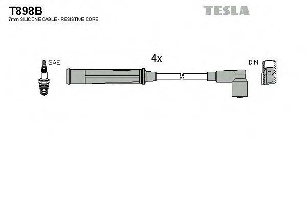 Комплект проводов зажигания T898B TESLA