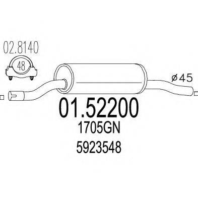 Предглушитель выхлопных газов 01.52200 MTS