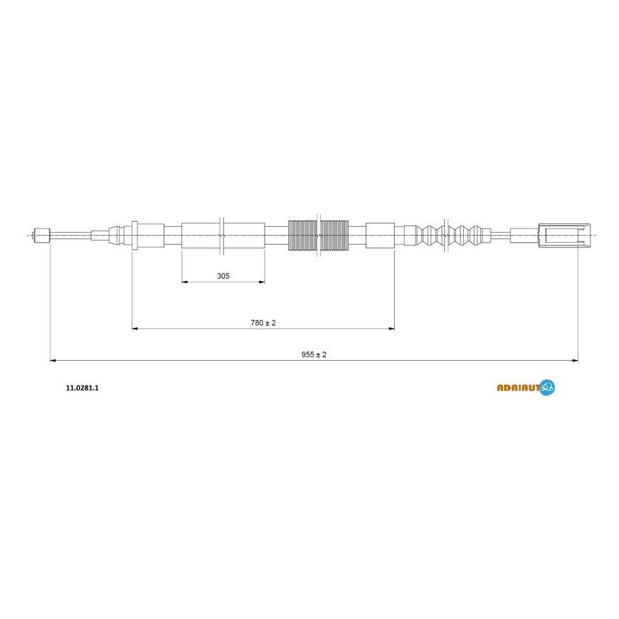Тросик стояночного тормоза Adriauto 11.0281.1 ADRIAUTO