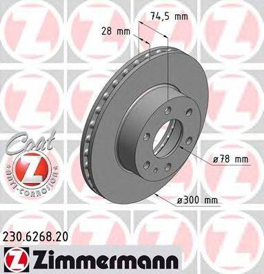 Тормозной диск 230.6268.20 ZIMMERMANN