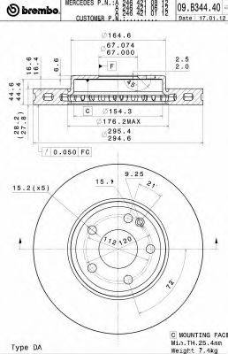 Тормозной диск 09.B344.41 BREMBO