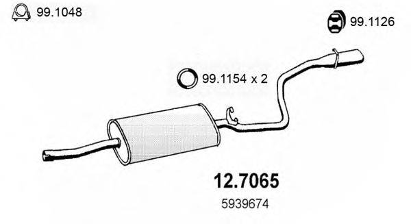 Глушитель выхлопных газов конечный 12.7065 ASSO