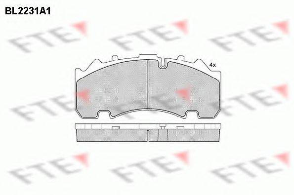 Комплект тормозных колодок, дисковый тормоз BL2231A1 FTE