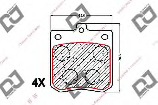 Комплект тормозных колодок, дисковый тормоз BP1653 DJ PARTS