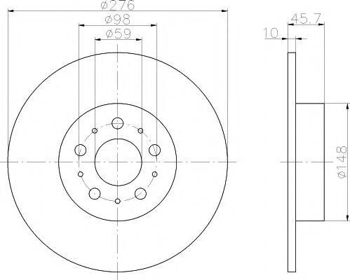 Тормозной диск MDC1593 MINTEX