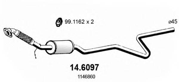 Средний глушитель выхлопных газов 14.6097 ASSO