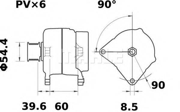 Генератор MG 555 MAHLE ORIGINAL