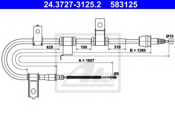 Трос, стояночная тормозная система J19078 NIPPARTS